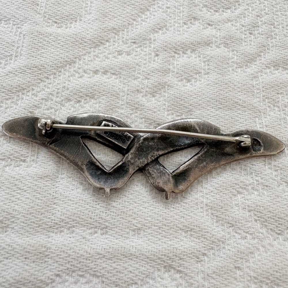 Vintage Jo Michels Sterling Silver Samara Maple Seed Pod Pin Brooch - Picture 2 of 7